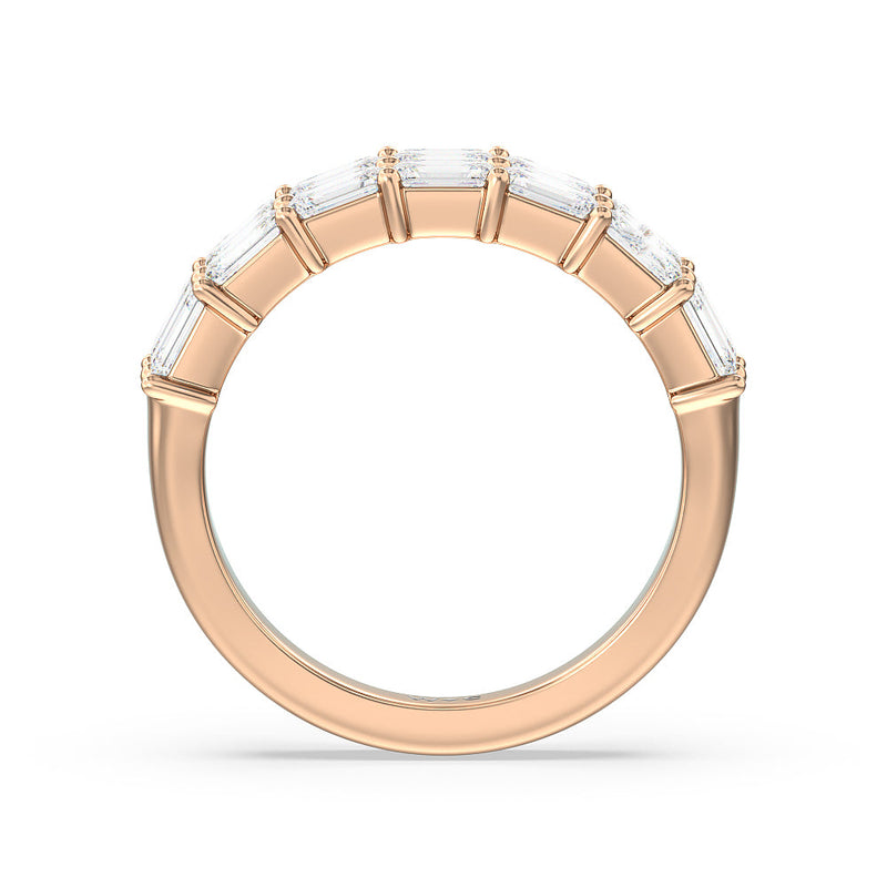 Two Row Emerald East-West Anniversary Ring
