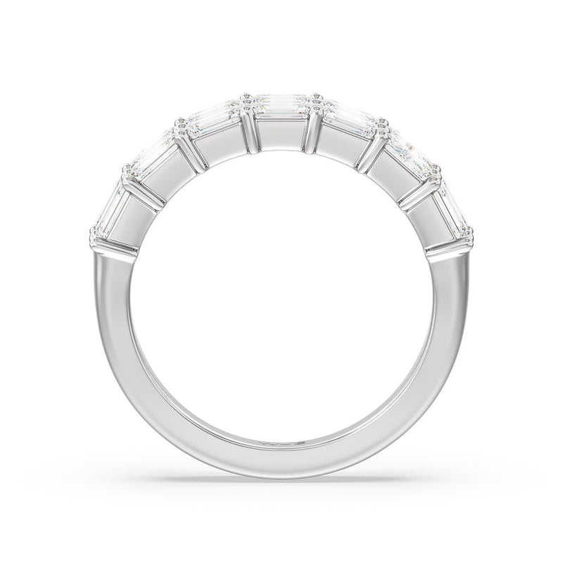 Two Row Emerald East-West Anniversary Ring