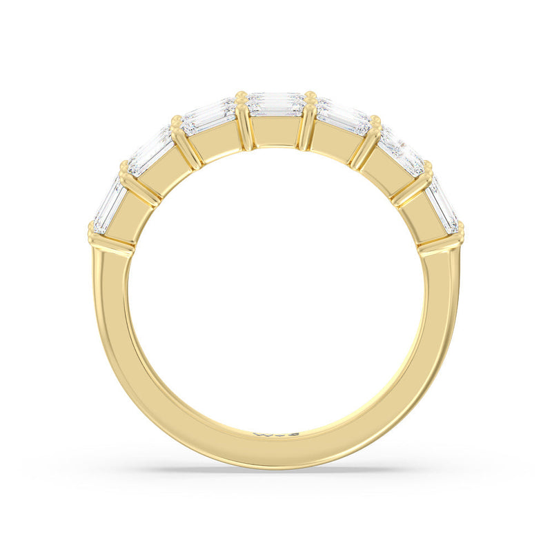 Two Row Emerald East-West Anniversary Ring