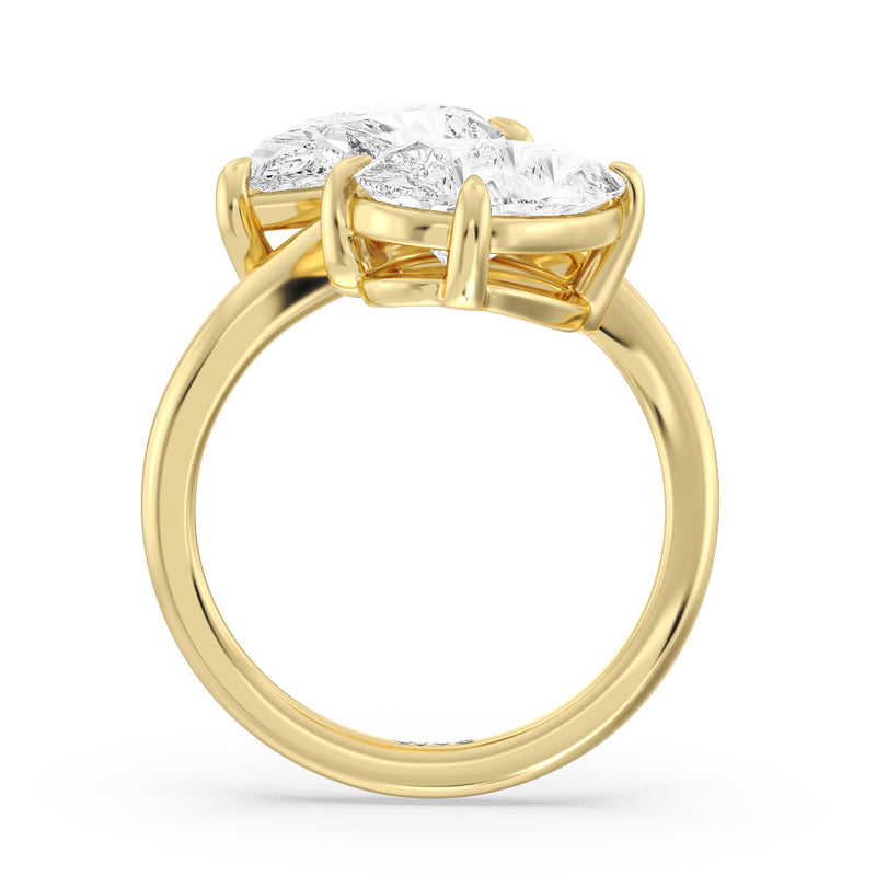 Twin Diamond Bypass Toi et Moi Engagement Ring