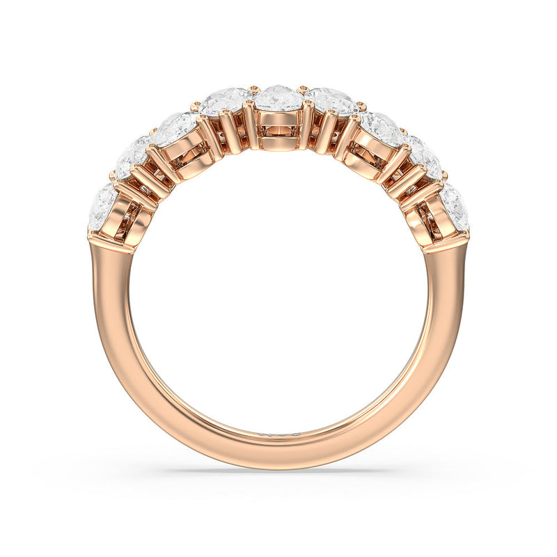 North-South Pear Diamond Anniversary Ring