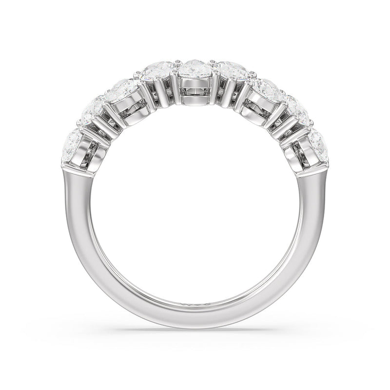 North-South Pear Diamond Anniversary Ring