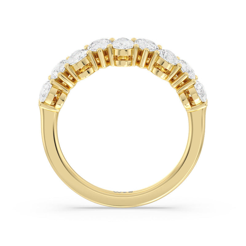 North-South Pear Diamond Anniversary Ring