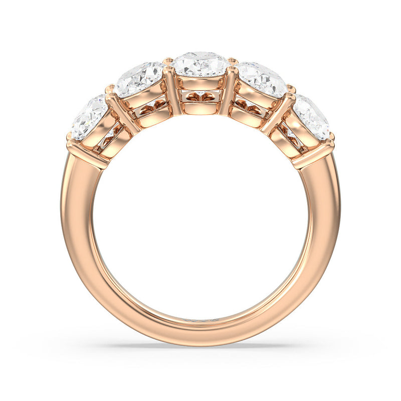 Classic Five Stone Oval Diamond Anniversary Ring (F+ SI+)