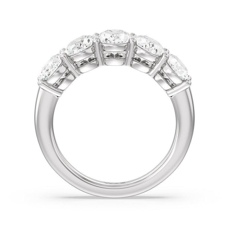 Classic Five Stone Oval Diamond Anniversary Ring (F+ SI+)