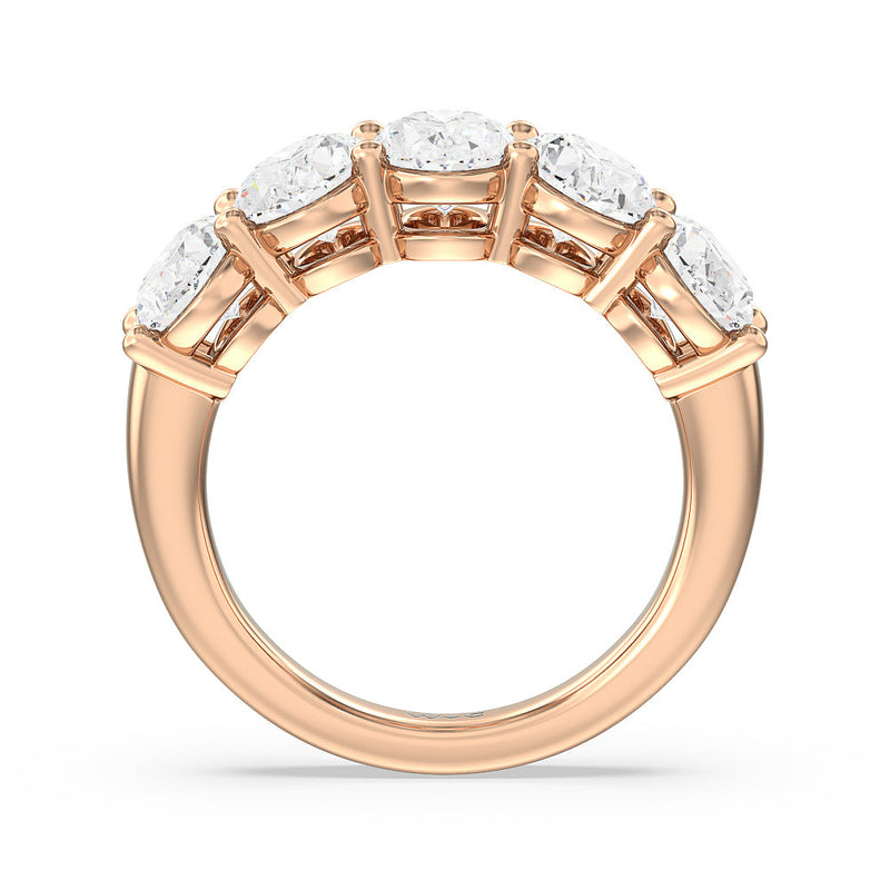 Classic Five Stone Oval Diamond Anniversary Ring (F+ SI+)
