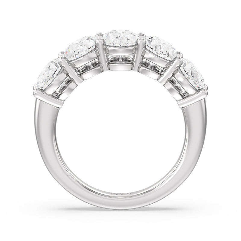 Classic Five Stone Oval Diamond Anniversary Ring (F+ SI+)