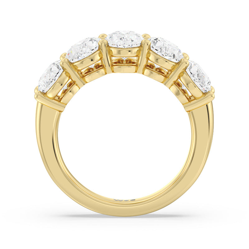 Classic Five Stone Oval Diamond Anniversary Ring (F+ SI+)