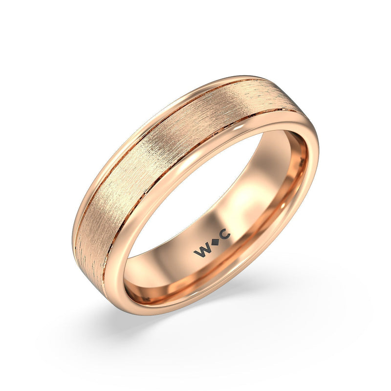 Men's Grooved Satin Finish Band