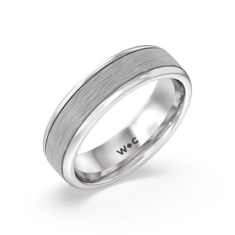 Men's Grooved Satin Finish Band