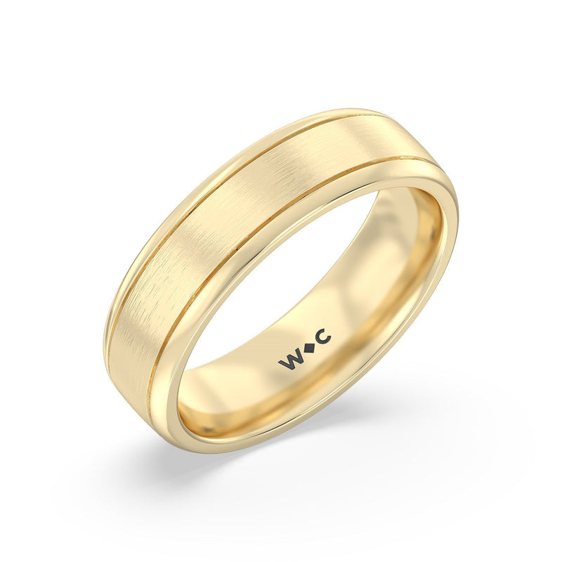 Men's Grooved Satin Finish Band