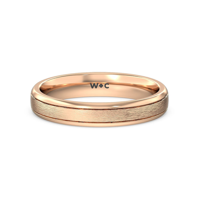 Men's Grooved Satin Finish Band