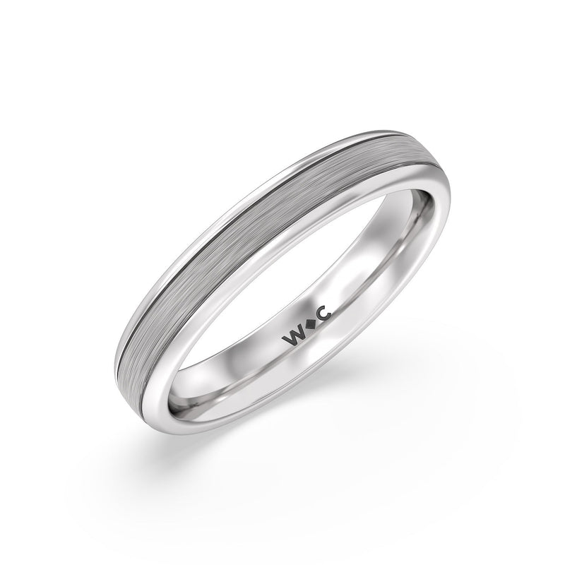 Men's Grooved Satin Finish Band