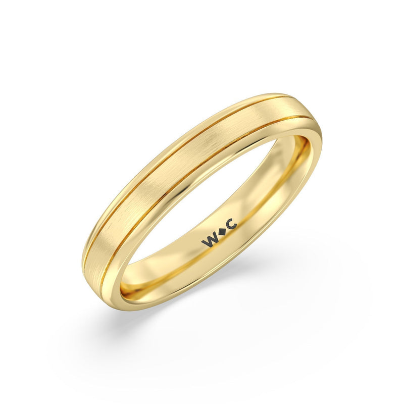 Men's Grooved Satin Finish Band
