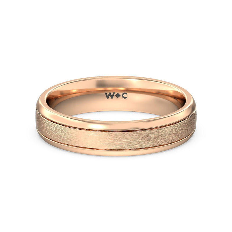 Men's Grooved Satin Finish Band