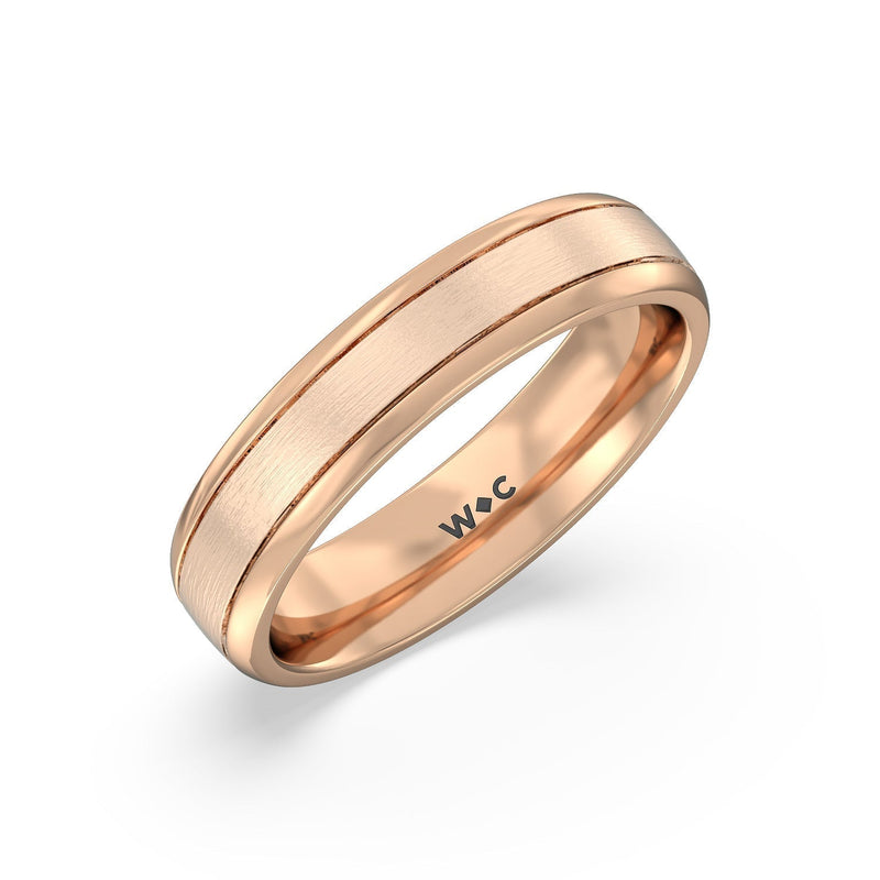 Men's Grooved Satin Finish Band