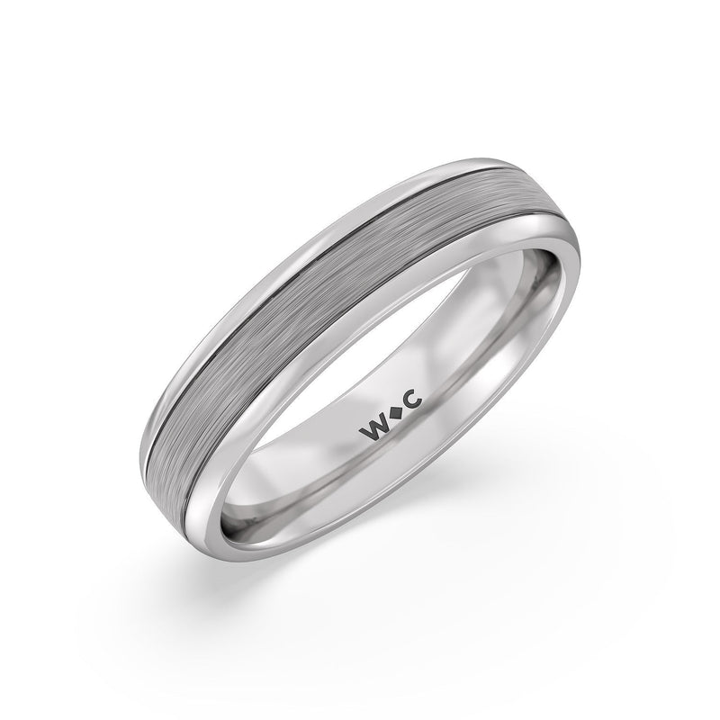 Men's Grooved Satin Finish Band