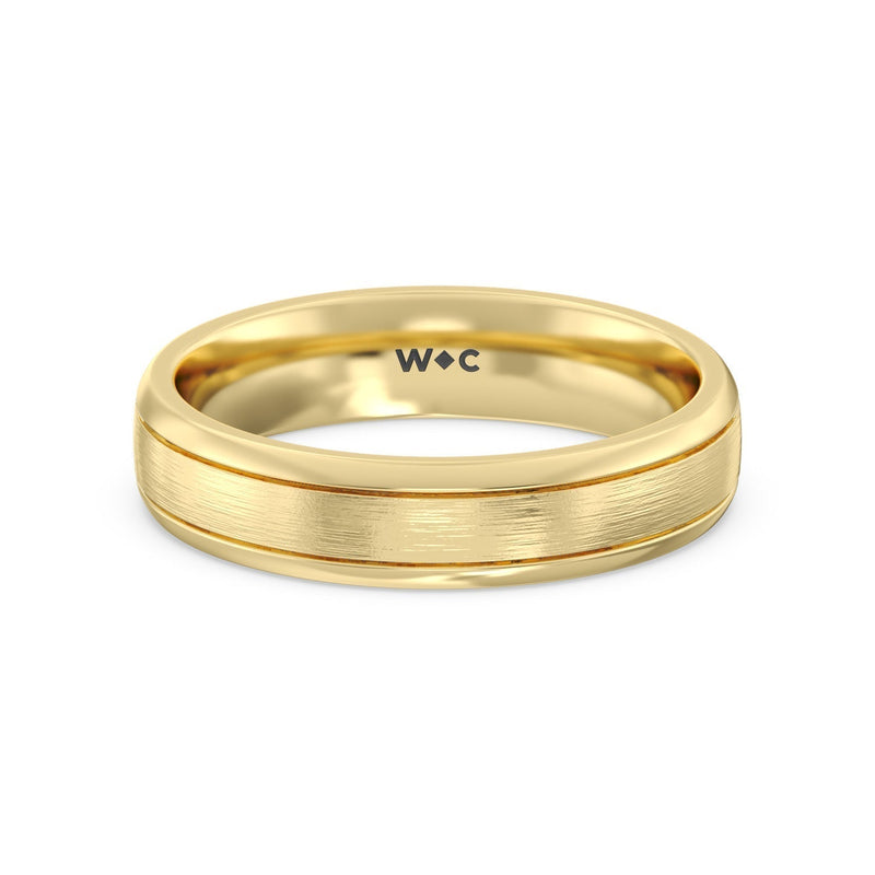 Men's Grooved Satin Finish Band