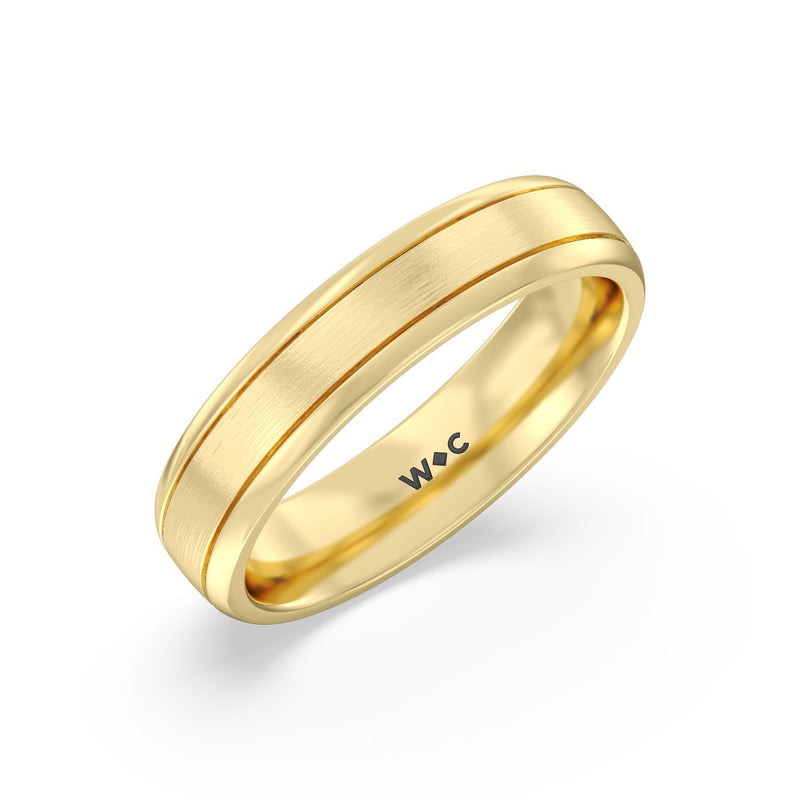 Men's Grooved Satin Finish Band