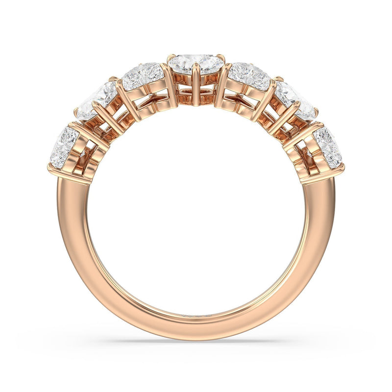 Classic Seven Stone Heart Diamond Anniversary Ring (F+ SI+)