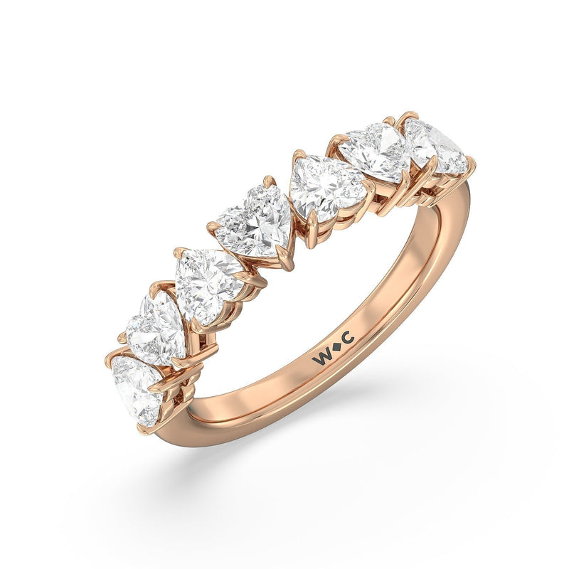 Classic Seven Stone Heart Diamond Anniversary Ring (F+ SI+)