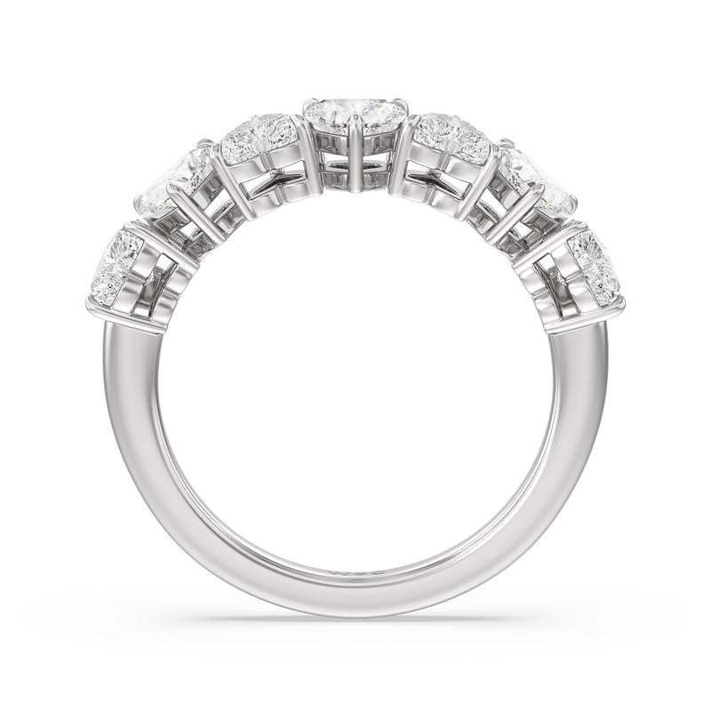 Classic Seven Stone Heart Diamond Anniversary Ring (F+ SI+)
