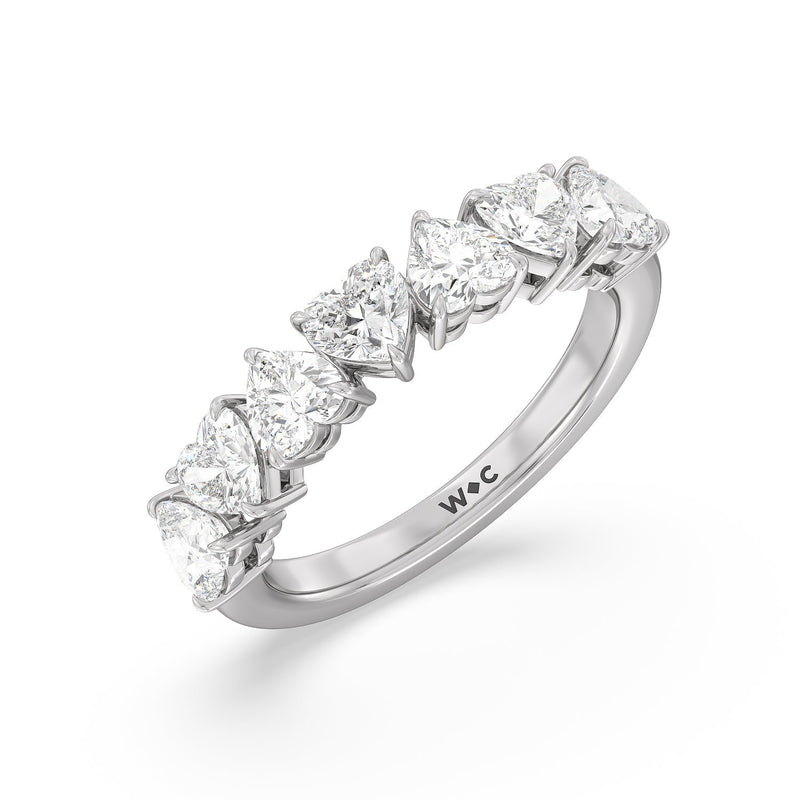 Classic Seven Stone Heart Diamond Anniversary Ring (F+ SI+)