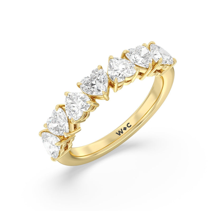 Classic Seven Stone Heart Diamond Anniversary Ring (F+ SI+)