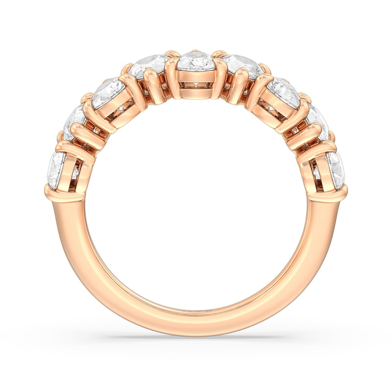 North-South Pear Diamond Anniversary Ring