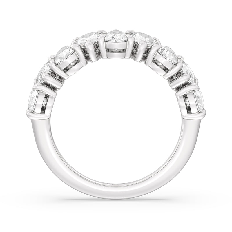 North-South Pear Diamond Anniversary Ring