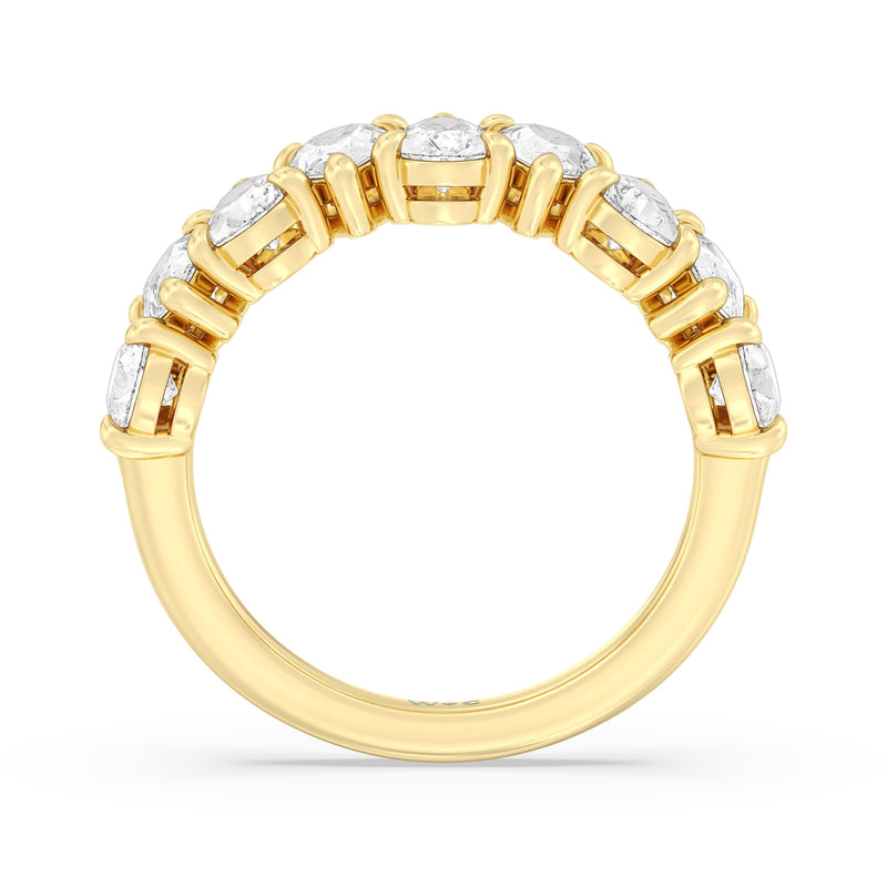 North-South Pear Diamond Anniversary Ring