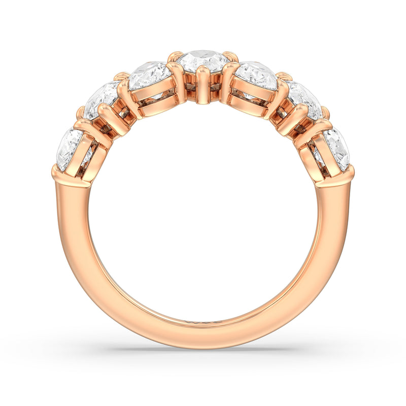 North-South Pear Diamond Anniversary Ring