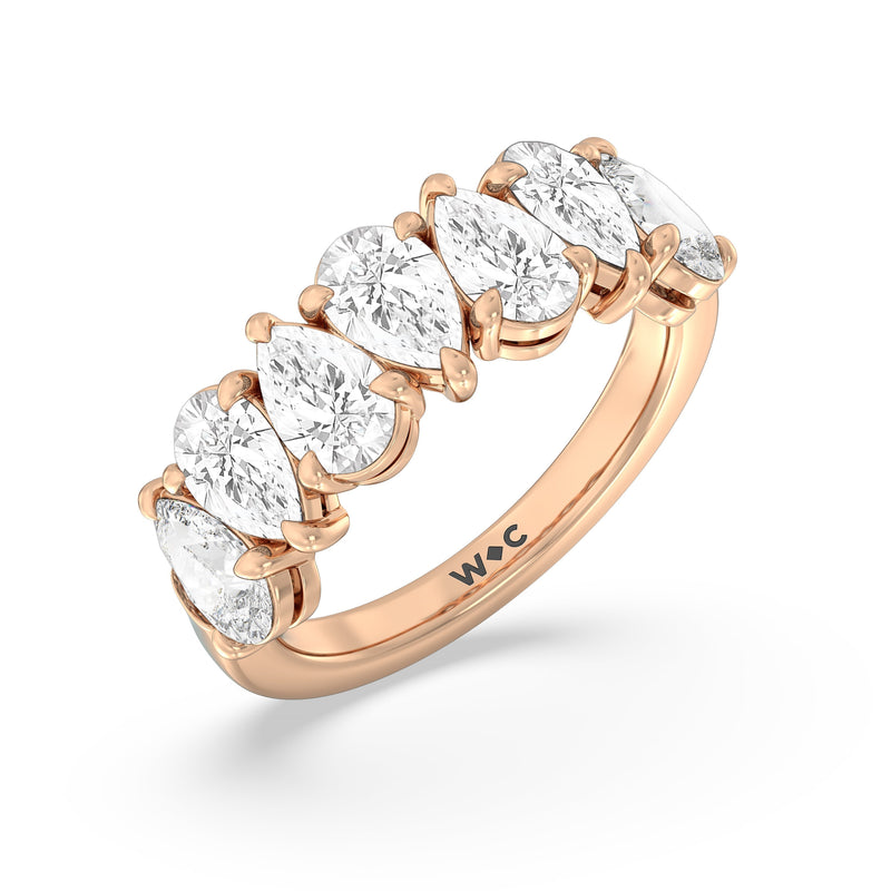 North-South Pear Diamond Anniversary Ring