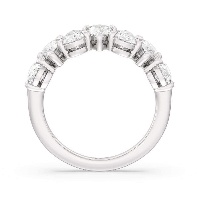 North-South Pear Diamond Anniversary Ring