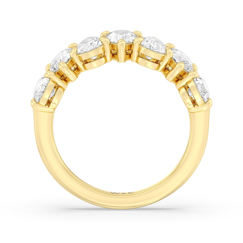 North-South Pear Diamond Anniversary Ring
