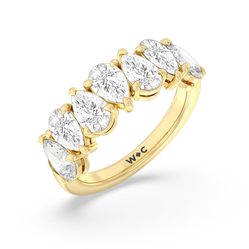 North-South Pear Diamond Anniversary Ring