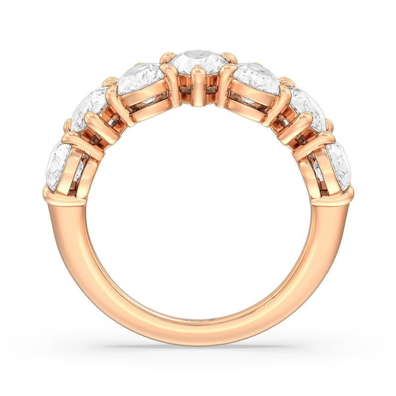 North-South Pear Diamond Anniversary Ring