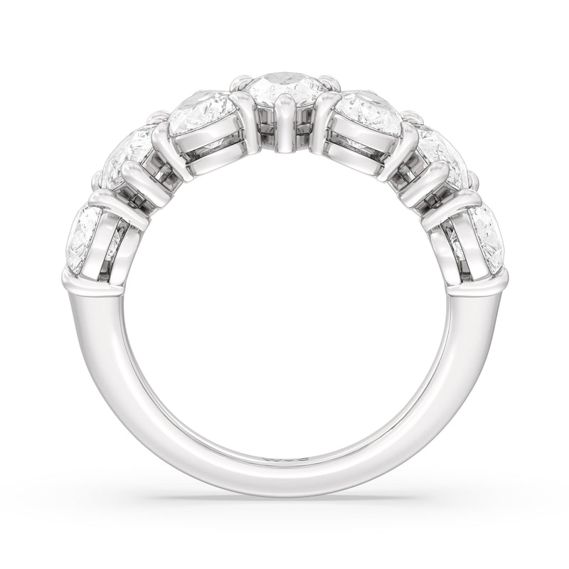 North-South Pear Diamond Anniversary Ring