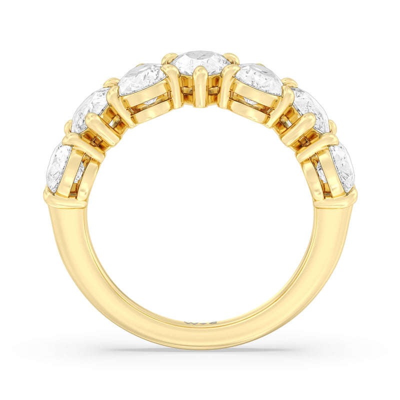North-South Pear Diamond Anniversary Ring