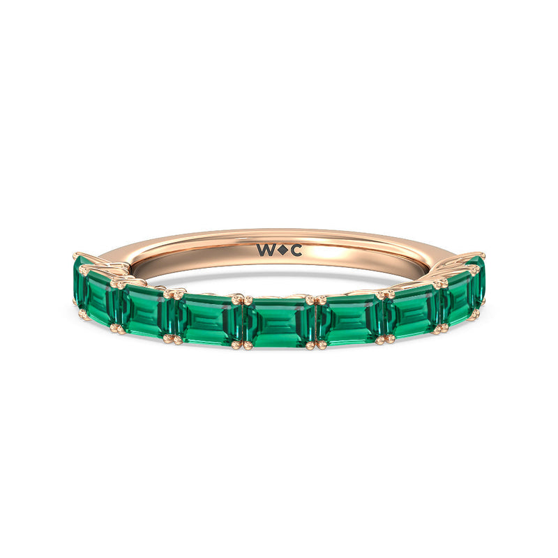 Created Emerald East-West Modern Trellis Anniversary Ring