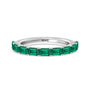 Created Emerald East-West Modern Trellis Anniversary Ring