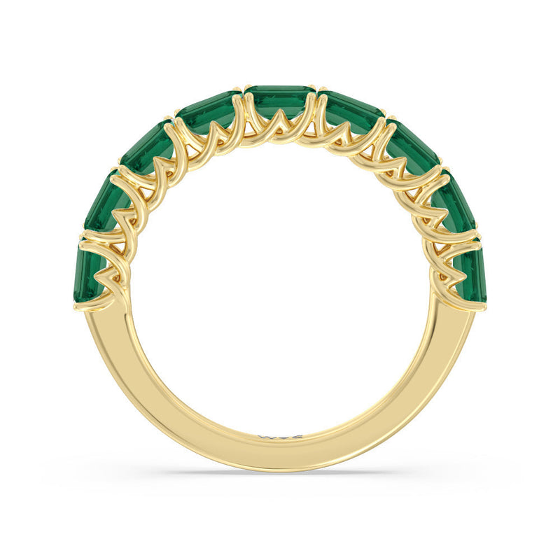 Created Emerald East-West Modern Trellis Anniversary Ring