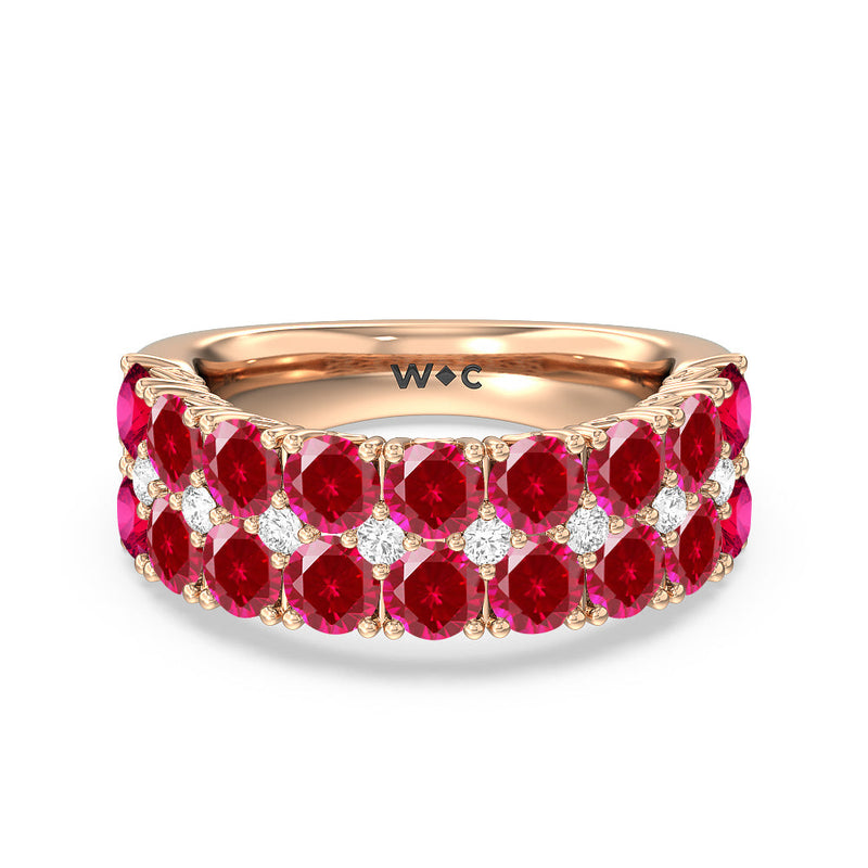 Created Ruby and Diamond High Line Anniversary Ring