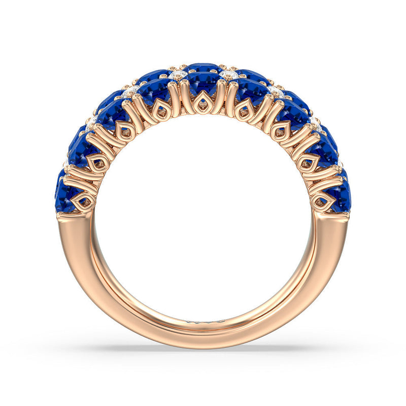 Created Sapphire and Diamond High Line Anniversary Ring
