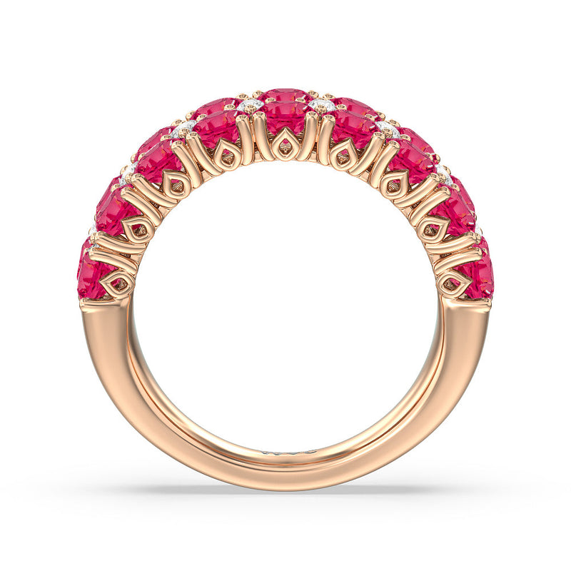 Created Ruby and Diamond High Line Anniversary Ring