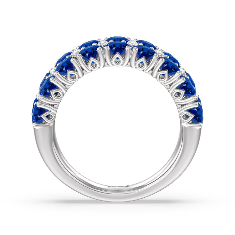 Created Sapphire and Diamond High Line Anniversary Ring