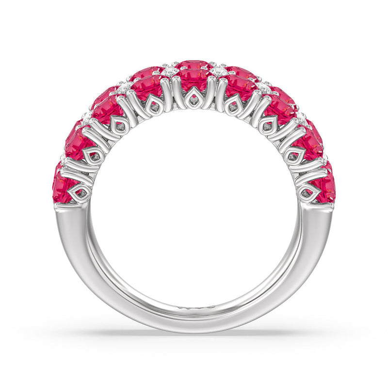 Created Ruby and Diamond High Line Anniversary Ring