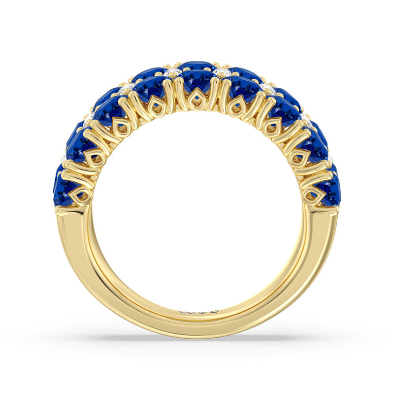 Created Sapphire and Diamond High Line Anniversary Ring