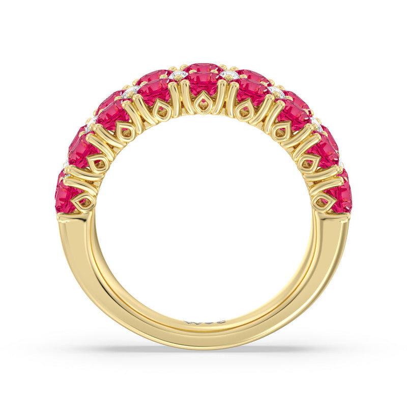 Created Ruby and Diamond High Line Anniversary Ring