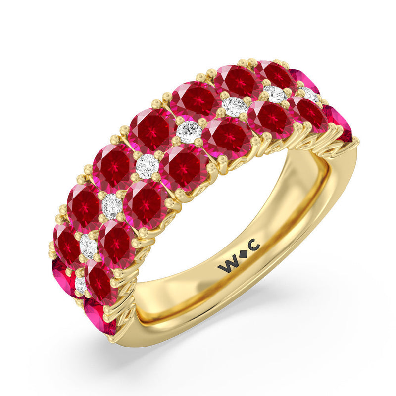 Created Ruby and Diamond High Line Anniversary Ring